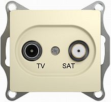 Розетка TV+SAT Оконечная без рамки Systeme Electric Glossa 2-м. бежевый картинка